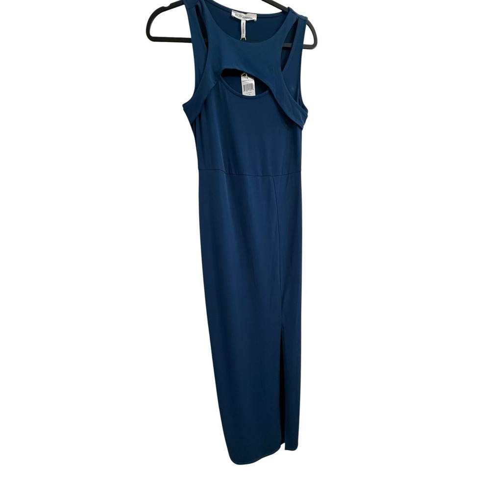 BCBGeneration Blue Racerback Maxi Dress NWT Size Small Side Slit Stretch